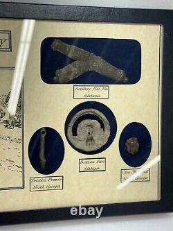 Authentic Civil War Artillery Hat Pin, Borman Fuse, Primer in Display Case & COA