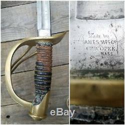 Authentic Civil War Cavalry Saber M1860 Ames Sword Chicopee, MA 1862 A. D. King