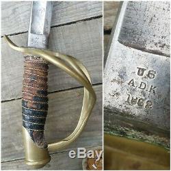 Authentic Civil War Cavalry Saber M1860 Ames Sword Chicopee, MA 1862 A. D. King