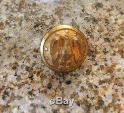 Authentic Civil War Confederate Staff Officer Button Mrkd Extra Rich Treble Gilt