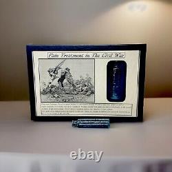 Authentic Civil War Empty Elixir of Opium Bottle in Display Case and COA
