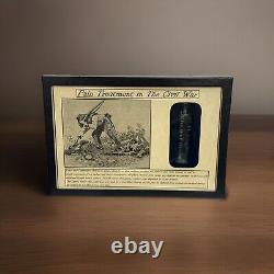 Authentic Civil War Empty Elixir of Opium Bottle in Display Case and COA