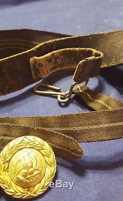Authentic Civil War W. C. C. Dress Belt & Joseph Starkey Eagle Buckle 23 Conduit