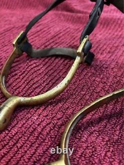 Authentic Model 1885 U. S. Cavalry Brass Spurs with Leather Straps