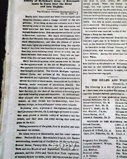 Battle of Antietam Sharpsburg MD Maryland Civil War with ftpg. Map 1862 Newspaper