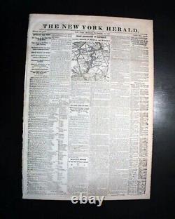 Battle of Antietam Sharpsburg MD Maryland Civil War with ftpg. Map 1862 Newspaper