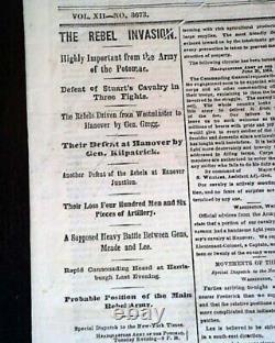 Battle of Gettysburg Meade vs. Robert E. Lee Beginning 1863 Civil War Newspaper