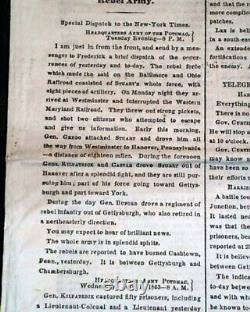 Battle of Gettysburg Meade vs. Robert E. Lee Beginning 1863 Civil War Newspaper