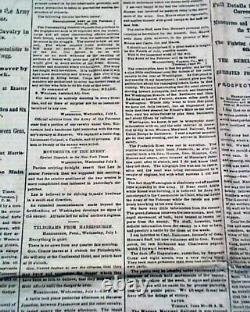 Battle of Gettysburg Meade vs. Robert E. Lee Beginning 1863 Civil War Newspaper