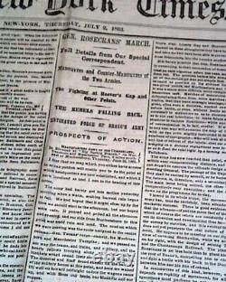 Battle of Gettysburg Meade vs. Robert E. Lee Beginning 1863 Civil War Newspaper