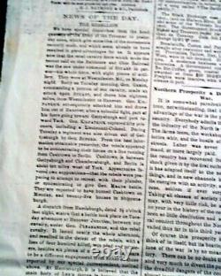 Battle of Gettysburg Meade vs. Robert E. Lee Beginning 1863 Civil War Newspaper