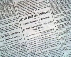 Battle of Gettysburg Meade vs. Robert E. Lee Beginning 1863 Civil War Newspaper