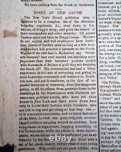 Battle of Gettysburg Pennsylvania Confederate Account 1863 Civil War Newspaper