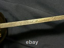Bavarian M-1855 High Ranking Officers sword, dual etched Signed edge regimental