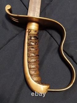 Bavarian M-1855 High Ranking Officers sword, dual etched Signed edge regimental