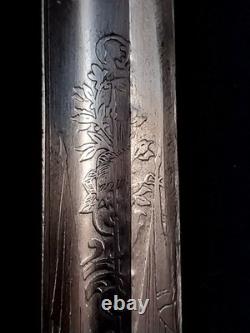 Bavarian M-1855 High Ranking Officers sword, dual etched Signed edge regimental