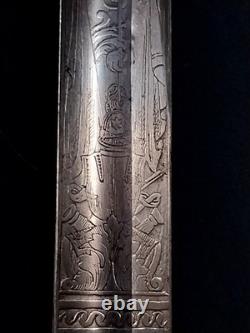 Bavarian M-1855 High Ranking Officers sword, dual etched Signed edge regimental