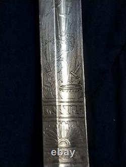 Bavarian M-1855 High Ranking Officers sword, dual etched Signed edge regimental