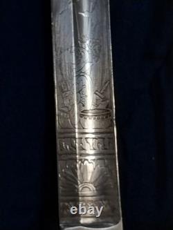 Bavarian M-1855 High Ranking Officers sword, dual etched Signed edge regimental