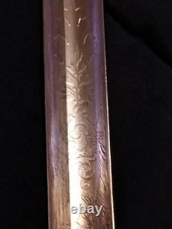 Bavarian M-1855 High Ranking Officers sword, dual etched Signed edge regimental