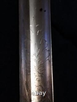 Bavarian M-1855 High Ranking Officers sword, dual etched Signed edge regimental