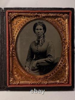 Beautiful Civil War Era Tintype in Case Woman