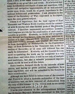 Best Abraham Lincoln First State of the Union Address 1861 Civil War Newspaper