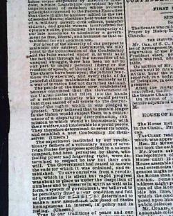 Best Jefferson Davis Capital of Confederacy Inauguration 1862 Richmond Newspaper