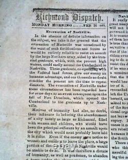 Best Jefferson Davis Capital of Confederacy Inauguration 1862 Richmond Newspaper