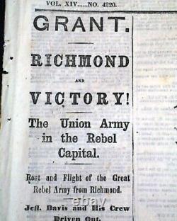 Best Richmond Virginia Falls Heraldic Eagle Print1865 Civil War Finale Newspaper