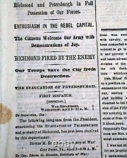 Best Richmond Virginia Falls Heraldic Eagle Print1865 Civil War Finale Newspaper