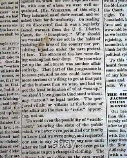 Best SAMUEL MEDARY Pro Confederate Civil War Crisis ARRESTED 1864 Ohio Newspaper