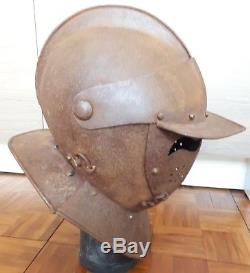 Brilliant 17th C English Civil War Era Savoyard Helmet Armour Victorian Produced