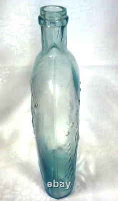 C1860's CIVIL WAR ERA fantastic UNION CLASPED HANDS & EAGLE aqua PINT- PRISTINE