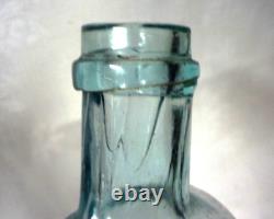 C1860's CIVIL WAR ERA fantastic UNION CLASPED HANDS & EAGLE aqua PINT- PRISTINE