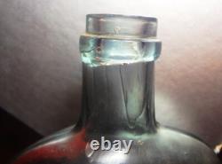 C1860's CIVIL WAR ERA fantastic UNION CLASPED HANDS & EAGLE aqua PINT- PRISTINE