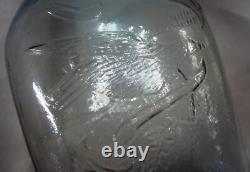 C1860's CIVIL WAR ERA fantastic UNION CLASPED HANDS & EAGLE aqua PINT- PRISTINE