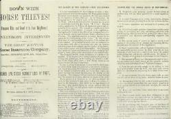 C1865 CIVIL War Great Western Horse Thief Insurance Co. Broadside Vg