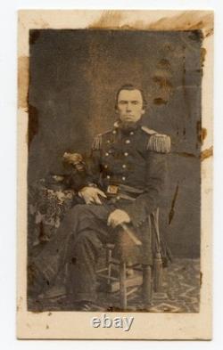 CDV Civil War officer, 81st Infantry withsword no back mark