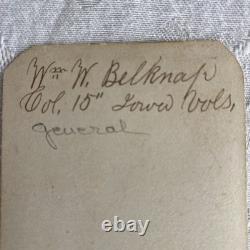 CDV Major-General William Belknap As Col. 15th Iowa Infantry Ink Signed