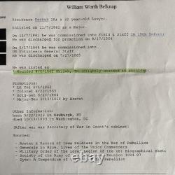 CDV Major-General William Belknap As Col. 15th Iowa Infantry Ink Signed