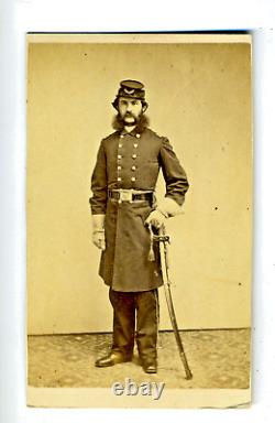 CDV Union Field Officer With Sword Ny Photographer