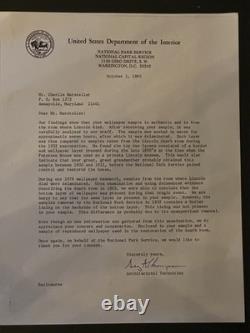 CDV of Lincoln's Deathbed with Piece of Wallpaper from the Death Room