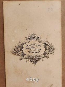 CDV of officer complete with sword and hat with an ostrich plume Louisville, KY