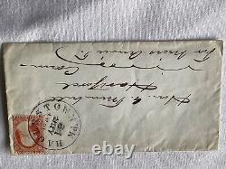 CIVIL WAR 4h CT RGT LETTER & ENVELOPE VA 1861 2 PC PATRIOTIC STATIONARY @261