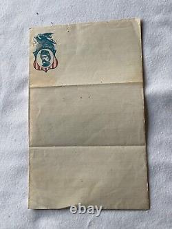 CIVIL WAR 4h CT RGT LETTER & ENVELOPE VA 1861 2 PC PATRIOTIC STATIONARY @261
