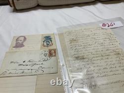 CIVIL WAR 4h CT RGT LETTER & ENVELOPE VA 1861 2 PC PATRIOTIC STATIONARY @261