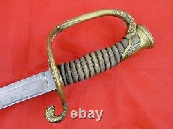 CIVIL WAR AMERICAN NAVY USN M1852 NAVAL OFFICERS SWORD DECORATED BLADE Very Fine