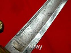 CIVIL WAR AMERICAN NAVY USN M1852 NAVAL OFFICERS SWORD DECORATED BLADE Very Fine