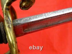 CIVIL WAR AMERICAN NAVY USN M1852 NAVAL OFFICERS SWORD DECORATED BLADE Very Fine